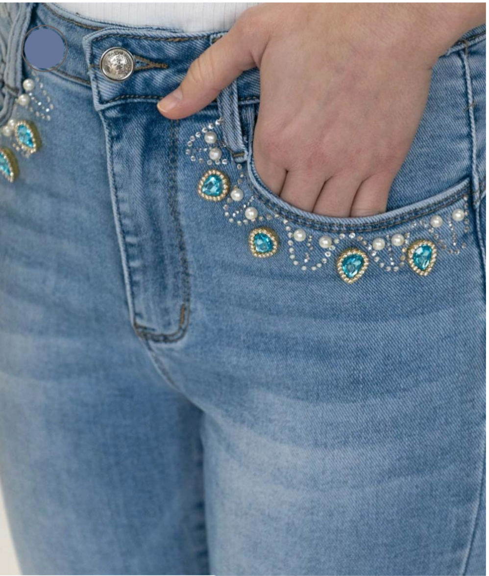 Jean slim strass