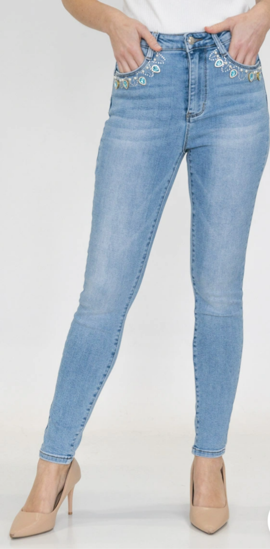 Jean slim strass