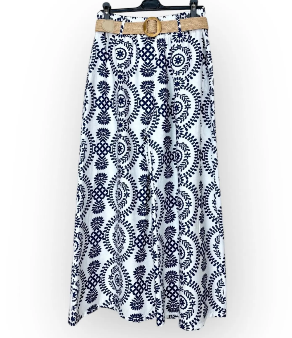 Pantalon a motifs géométriques