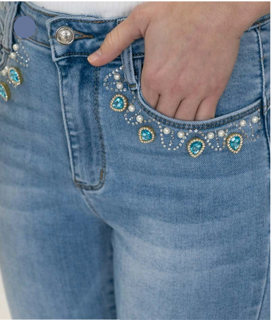 Jean slim strass