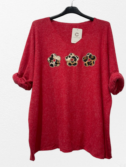 Pull fleur léopard